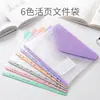 Pasta de Folhas Soltas, Bolsa para Armazenamento de Provas, Pasta para Documentos A4, Organizador Transparente para Classificação, Bolsa para Arquivo com 11 Furos e Velcro