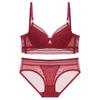 Lencería sin espalda en forma de U estilo francés, brasier de encaje sexy delgado, conjunto de brasier minimizador anti-flacidez para busto grande
