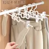 Clípe de calça multi-cabide estilo borboleta, clípe de saia antiderrapante, cabide multicamadas, rack de armazenamento para calças e saias