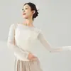 [Procesamiento Personalizado] Top de Manga Larga de Danza Moderna Malla Ropa de Práctica de Danza China Body Ajustado para Mujer
