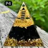 Pirâmide de bola de cristal natural de 8cm Ornamento de mesa de escritório europeu e americano Artesanato de pirâmide de resina para yoga e meditação