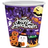 Vajilla para Fiesta Platos de Papel Vasos de Papel Servilletas de Papel Cubiertos Tenedores y Cucharas Set Desechable Decoración para Fiesta Temática de Halloween Suministros
