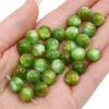 Cuentas redondas doradas de jade con imitación de ojo de gato de resina, cuentas con agujeros rectos, hechas a mano, pulsera de cuentas DIY, accesorios de joyería, cuentas sueltas