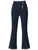 8150 Pantalones Acampanados Verano Ocho Puntos Blanco Ropa Exterior Leggings Encaje Encaje Pantalones para Mujeres de Mediana Edad Pantalones de Micro-estiramiento de Nueve Puntos