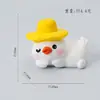 Adornos de Pato de Primavera de Dibujos Animados Jardinería de Micro Paisaje Oficina Escritorio Adornos Pequeños Accesorios para Llaveros Accesorios de Bricolaje
