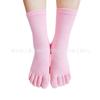 Meias de acrílico grossas e super macias de cinco dedos, quentes para outono e inverno, cor preta, rosa, amarela e verde, meias de cinco dedos