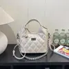 Bolso de hombro versátil de moda transfronterizo con un toque de alta gama, adecuado para ir al trabajo, bolso tipo cubo vintage, bolso de mano acolchado simple casual