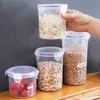 Frasco Sellado Grande de Grado Alimenticio Caja de Almacenamiento Fresco para Refrigerador de Cocina Frasco de Almacenamiento de Plástico Frasco para Granos Divididos Cereal