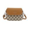 Bolso 2024, nuevo bolso cuadrado pequeño de PU, bolso de hombro de nicho de moda, bolso cruzado sencillo de color en contraste.