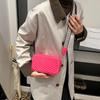 Bolso de moda de color liso para mujer, nuevo 2024, combinable, sencillo, con correa ancha para el hombro, bandolera, bolso cuadrado pequeño.