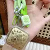 Chaveiro Banhado a Ouro 999 com Design "Riqueza Instantânea e Sucesso Imediato", Pingente de Bolsa, Enfeite para Carro, Presente para Amigos, Atacado