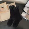 Calcetines de Moda para Mujer 2025 Nueva Llegada Calcetines Brillantes de Industria Pesada Tendencia Lolita Calcetines de Media Pantorrilla Primavera y Verano Calcetines Delgados Apilados