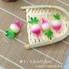 Simulado Vegetal e Frutas Mini Rabanete Repolho Pequeno Modelo de Vegetais Verdes DIY Engraçado Hairpin Bag Chaveiro