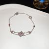 Pulsera Ajustable de Diamante Ovalado de Zirconia Chapada en Oro Real de Lujo Ligero Pulsera de Moda de Alto Sentido Pulsera Comodín para el Día a Día