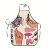 Delantal de Peluquería Transfronterizo, Delantal Anti-Suciedad para Artista de Pestañas y Uñas, Delantal de Cocina, Delantal Personalizado de Moda con Estampado de Labial