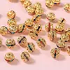 Cuentas de Bola Hueca de Flor Incrustadas con Diamantes de Colores, Pulsera y Collar DIY Hechos a Mano, Cuentas Sueltas de Colores, Accesorios de Joyería al por Mayor