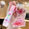 Llavero de pez dorado pequeño flotante para hombres y mujeres, exquisito, lindo, colgante de llavero de coche de botella flotante, colgante de bolso, pequeño regalo