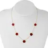 Set de collar de trébol de cinco hojas, collar de acero inoxidable de titanio, pulsera, pendientes, juego de joyería chapado en oro de 18 quilates