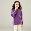 Suéter de Lana de Cuello Alto Medio de Invierno para Niños y Niñas, Tejido Grueso de Siete Puntos Cálido, Capa Base para Niños, 100% Lana