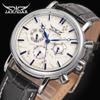 Reloj mecánico JARAGAR correa de cuero volante automático reloj mecánico de hombre moda casual 348