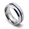 Suministro de comercio electrónico transfronterizo anillo azul liso de personalidad de acero de titanio joyería para hombre europea y americana tendencia anillo dominante al por mayor