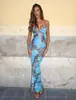 Vestido de Outono Novo Europeu e Americano Transfronteiriço Feminino Amazon Color Block Decote V Sem Mangas Sexy Slim Costas Abertas com Alças