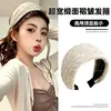 Diadema de malla estilo coreano de corona alta para mujer, elegante y a la moda, adecuada para usar en exteriores o para lavarse la cara, con pinza para el pelo dentada