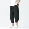 Verano 2026 Nuevos Pantalones Harem de Seda Helada Estilo Coreano de Moda para Hombre Pantalones Casuales Cortos Hombres Delgados Transpirables