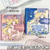Mariposa Niña Hermosa M5 Planificador Cuero de Alta Calidad Libro de Tarjetas Pintado Cuaderno de Niña Hermosa Cuaderno Vintage Nostálgico
