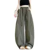 Pantalones Casuales de Secado Rápido Nuevos Verano 2026 para Mujer, de Cintura Alta, Adelgazantes, con Cordón, Ajuste Holgado Relajado, Pantalones de Pierna Ancha Estilo Coreano
