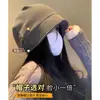 Chapéu Frio Estilo Coreano Preto para Mulheres, Outono e Inverno, Grande Circunferência da Cabeça, Novo Gorro Slouchy 2025, Solto, Emagrecimento Facial, Versátil, Chapéu Turbante