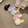 Pantuflas Planas de Camelia Perla Francesa Verano Vacaciones en la Costa Chanclas de una Tira Antideslizantes para el Hogar