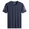 Camiseta de seda gelada masculina de manga curta para o verão, ultrafina, solta, plus size, com malha, secagem rápida, cor sólida, respirável, top esportivo para ar condicionado