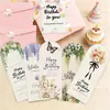 Tarjeta de Felicitación de Cumpleaños en Inglés Estilo Floral Nuevo Transfronterizo con Bendiciones Creativas Manuscritas, Sobre y Tarjeta de Regalo Decorativa