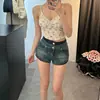Falda corta de mezclilla para mujer, estilo fino de verano, nuevo modelo 2025, versátil, adelgazante, elegante, shorts de corte holgado 8052