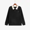 Suéter casual de punto con bloques de color y cuello tipo polo para mujer talla grande estilo otoño 2026 suéter de punto trenzado retro para mujer talla grande 25210