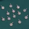 Plata de ley S925 pequeños redondos seguros felices accesorios vintage tinta negra accesorios material de cuentas hecho a mano DIY