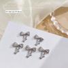 Novo Estilo Branco K Bow Nail Art Acessórios Cyber Celebrity Light Luxo Tridimensional Liga Bow Tie Acessórios DIY Decoração de Unhas
