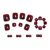 Pegatinas Brillantes Simples y Puras para Uñas de los Pies en Color Rojo Vino Cereza para Uñas de los Pies