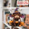 Llavero de Halloween Animal de Dibujos Animados Vaca Diabólica Mago Maligno Búho con Alas Colgante de Imagen de Dibujos Animados