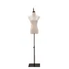 Maniquí de Media Figura Femenina para Escaparate de Tienda de Ropa, Base Galvanizada, Maniquí de Alambre Dorado para Exhibición, Muñeco