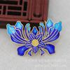 Joias DIY Cobre Cloisonné Cor Dourada Real Conserva Cor Azul Queimado Gotejamento de Óleo Base para Anel 41*27*5mm Acessório Principal B2267