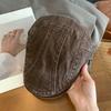 Sombrero vaquero retro de estilo americano para mujer, boina octogonal con cara lavada y diseño de vendedor de periódicos, estilo retro de verano