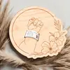 Pulsera de Nacimiento para Bebé Nueva de Madera Transfronteriza Logo de Madera Placa Conmemorativa de Madera Placa de Exhibición de Pulsera para Recién Nacido