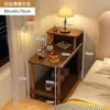 Mesita de Noche con Bordes Estrechos, Estante Pequeño de Almacenamiento Moderno y Sencillo, Mesita de Café Pequeña para Dormitorio, Popular para Niños, Sencillo para Uso en Alquiler