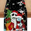 Toalha de Mesa Personalizada de Halloween Mais Vendida Transfronteiriça, Toalha de Mesa de Abóbora e Caveira, Jogo Americano, Toalha de Mesa para Decoração de Festa de Feriado, Bandeira de Chá