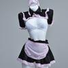 Vida nocturna Ropa interior sexy Semitransparente Maid Uniforme de maid Sexy Chifón Transparente Vestido para dormir Linda señorita