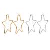 Set de tres piezas de pendientes de línea de estrella de cinco puntas de acero inoxidable con forma de pendientes grandes de línea redonda joyería al por mayor