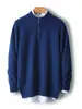 Suéter de Lana Grueso Jacquard para Hombre, Cuello Alto Medio, Otoño e Invierno, Cremallera, Suéter Tejido Pulóver Trenzado Ropa Interior