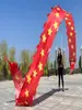 Danza del Dragón Deportiva de Fitness Cuadrada con Cintas de Colores Estrella de Cinco Puntas Seda de Colores Marco de Acero Hueco Integrado Cabeza de Dragón Hombres y Mujeres de Mediana Edad y Mayores Danza del Dragón